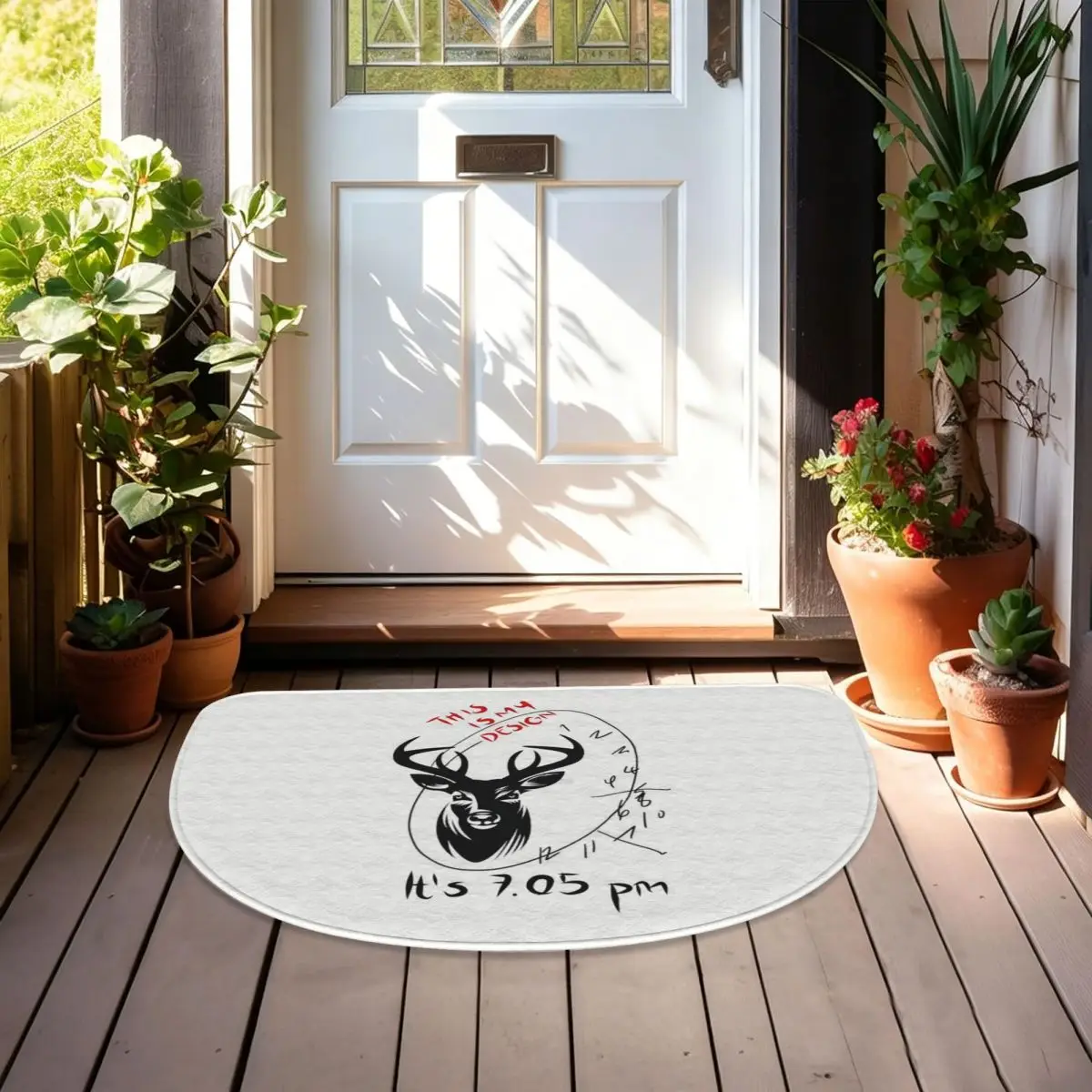 Hannibal Mads Mikkelsen Soft Flannel Half Round Doormat Non Slip Bathroom Mat Absorbent Floor Carpet for Laundry Room Bathroom