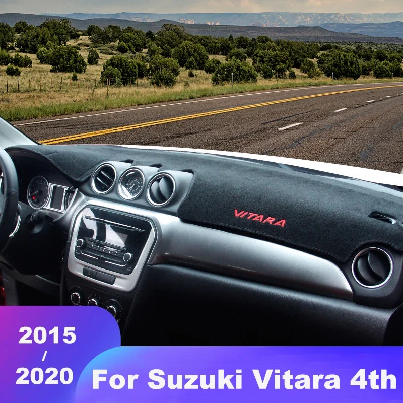 Car Dashboard Avoid Light Pad Instrument Platform Desk Cover Mat Carpets For Suzuki Vitara LY 4th 2015-2018 2019 2020 2021 2022