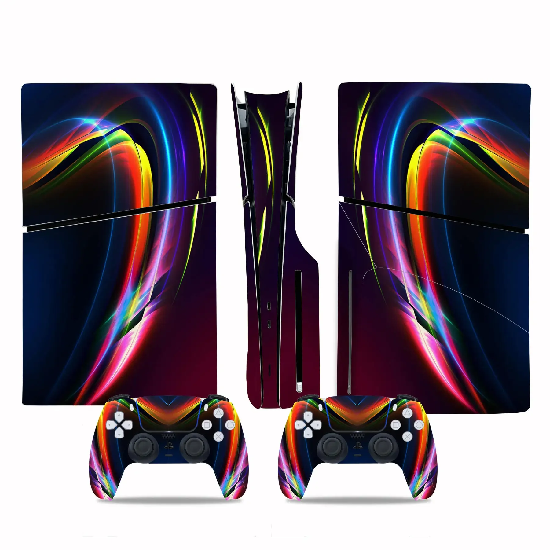 Vinil Adesivo Pele para Console e 2 Controladores, Decalque Capa para PS5, Pele Slim Disk, Novo