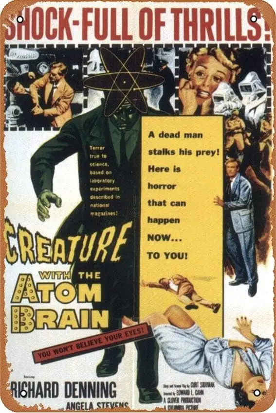 Creature with the Atom Brain Movie Plaque Poster Metal Tin Sign 8
