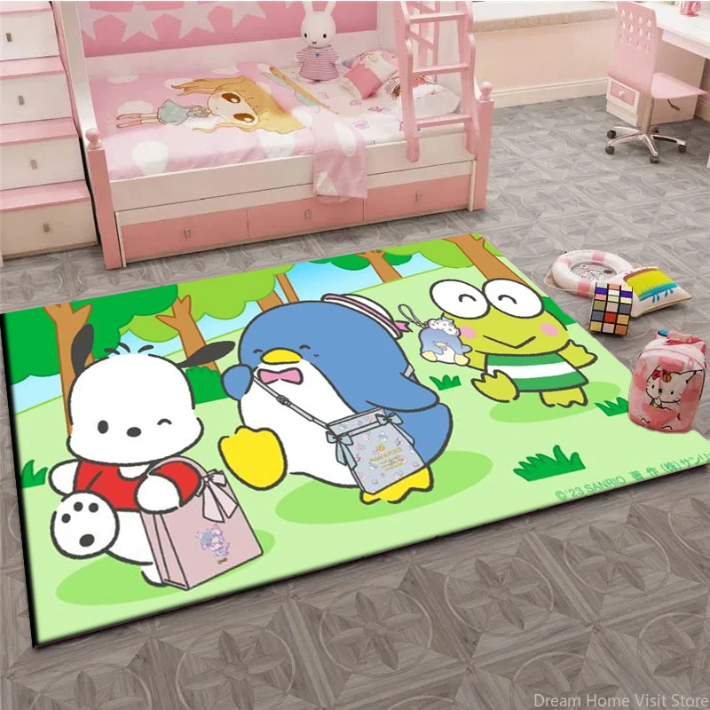 

17 Style Sanrio Tuxedo Sam Blue Penguin Pattern Area Rugs Carpets For Living Room Bedroom Decor Non-slip Sofa Doormat Floor Mat