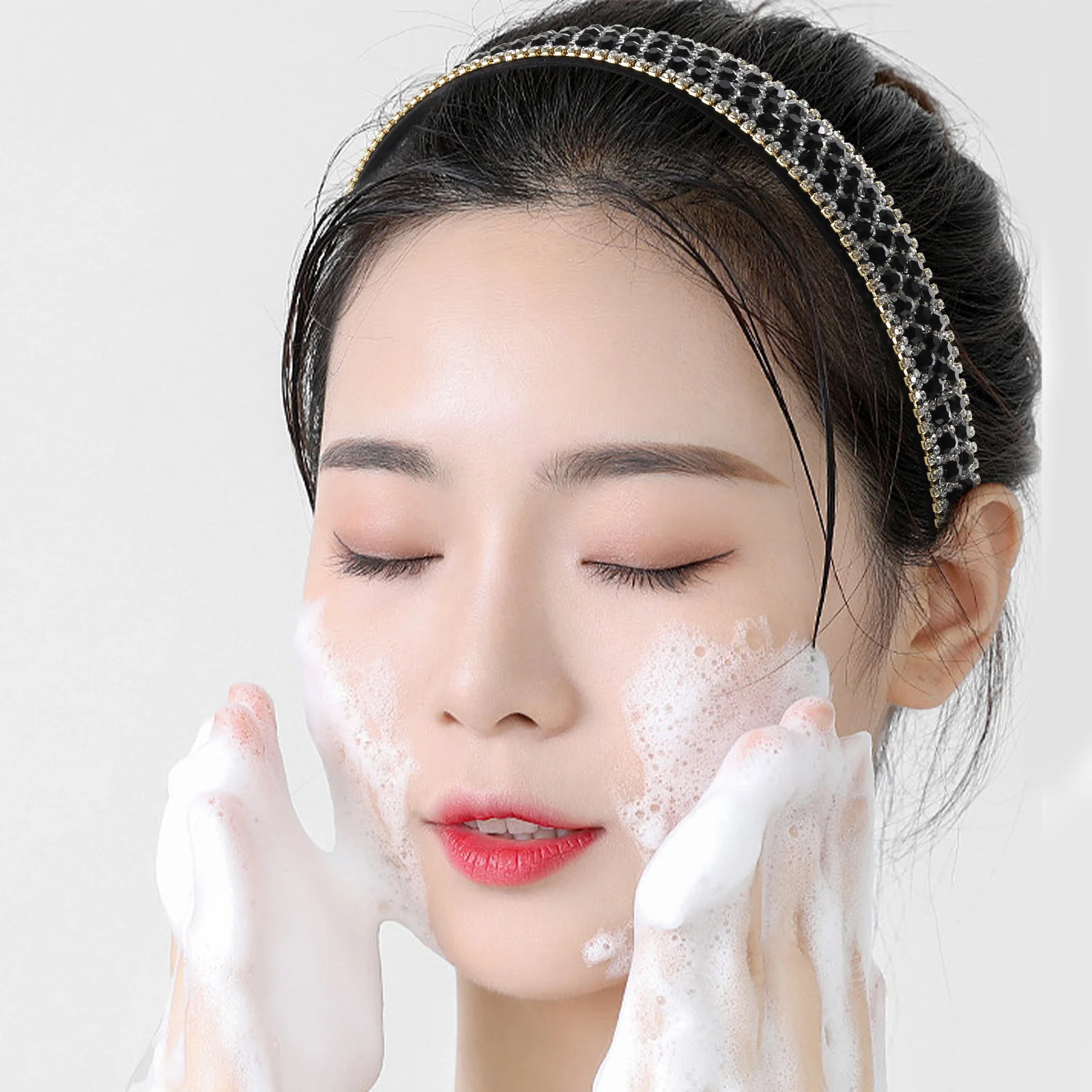 

Sparkly Crystal Headband Rhinestone Bridal Hairband Wedding Party Hair Accessory Women Anti Slip Rhinestone Headband