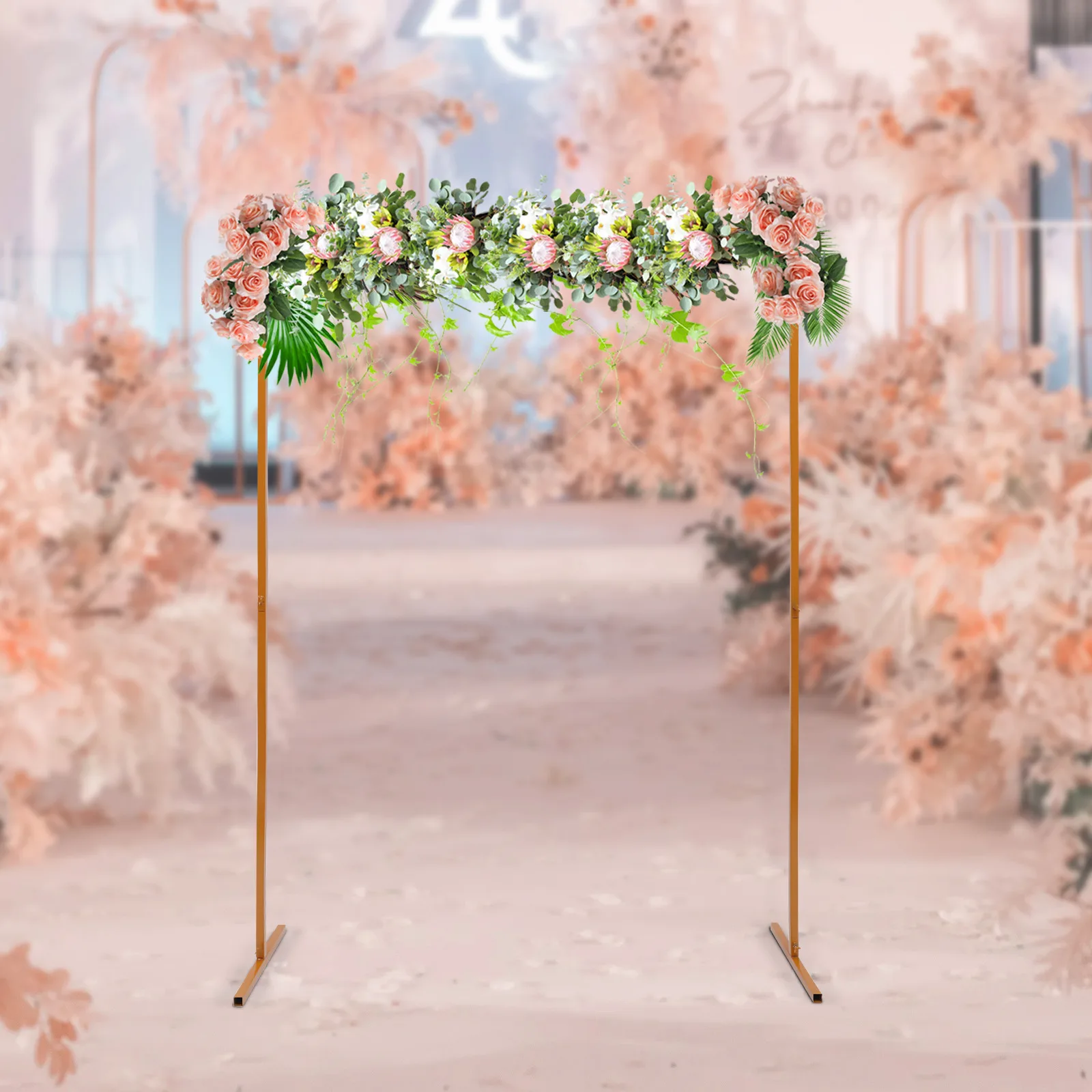 Wedding Party Metal Rectangular Arch Rack Flower Balloon Stand Backdrop Decoration