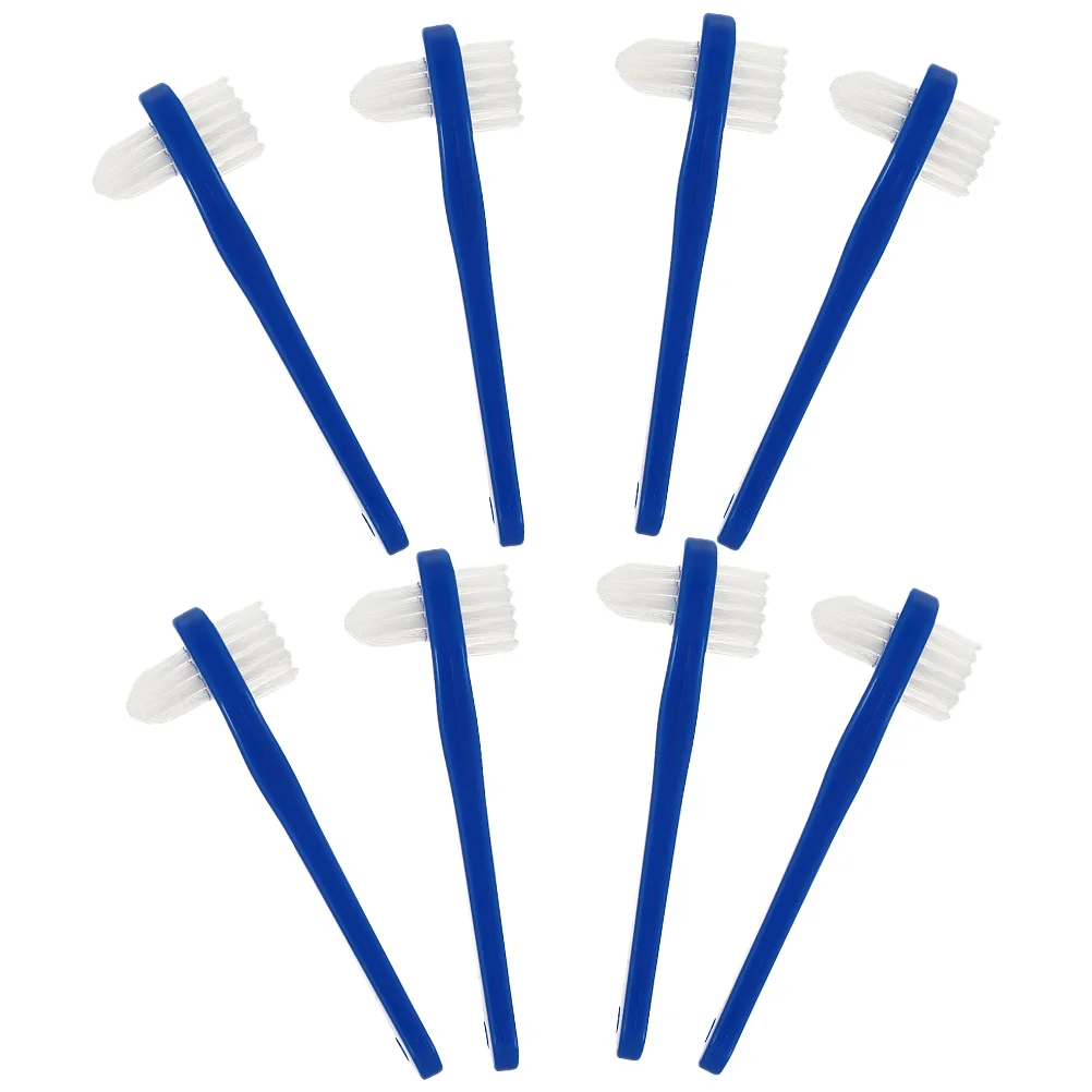 8 Pcs Toothbrush Double-ended Denture Dental Household Small Creative Multi-functional Mini Double-side Blue Braces Personal