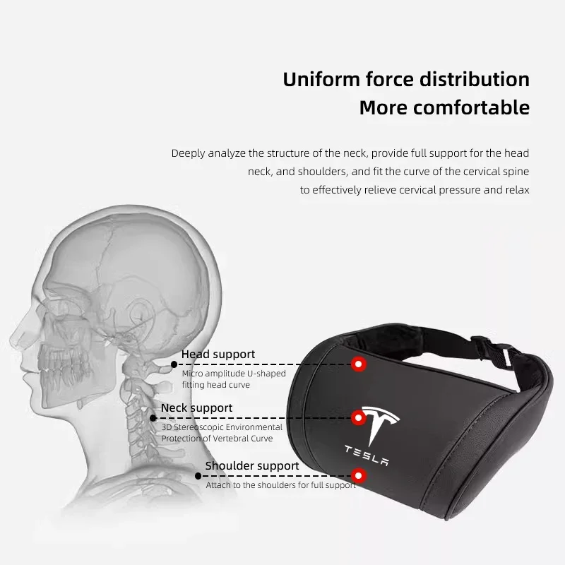 وسادة حماية لمقعد الرأس من الجلد على مستوى S حصريًا من تسلا لطراز تسلا 3 S X Model Y Cybertruck Roadster SpaceX