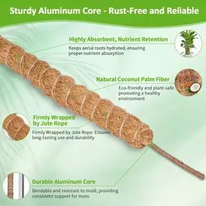 1 قطعة قطب طحلب قابل للطي للنباتات أعمدة الطحلب لتسلق النباتات | جوز الهند من ألياف نخيل مونسترا حامل نبات | جوز الهند المصنوع يدويا أعلى 8 مبيعات تسلق شجرة جوز الهند - رقم 6