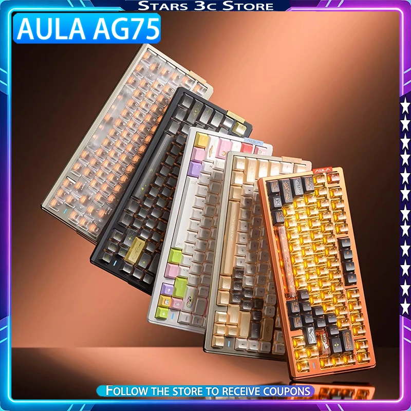 

Механическая клавиатура AULA AG75 с магнитными переключателями, цельноалюминиевая, быстросъемная конструкция, игровая клавиатура с низкой задержкой 8k, подарок для ПК