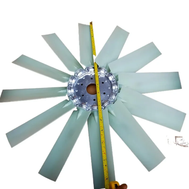 Excavate bulldozer wheel loaded with 12 cooling fan blades