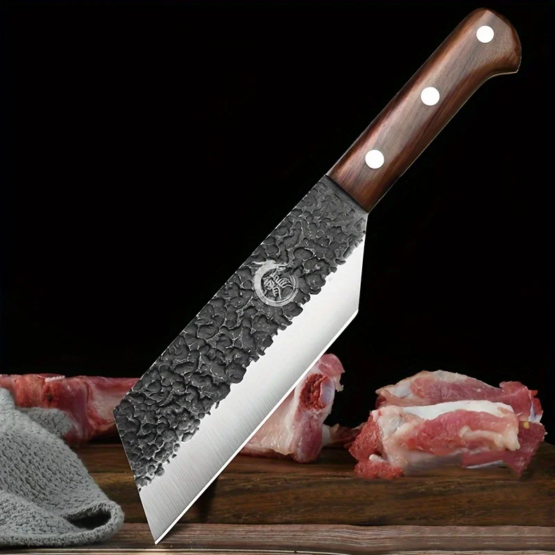 

PLYS Forged Chopping Knife 5CR Stainless Steel Sharp Chopping Bones and Cutting Meat Kitchen Knife Commercial Splitting Knife