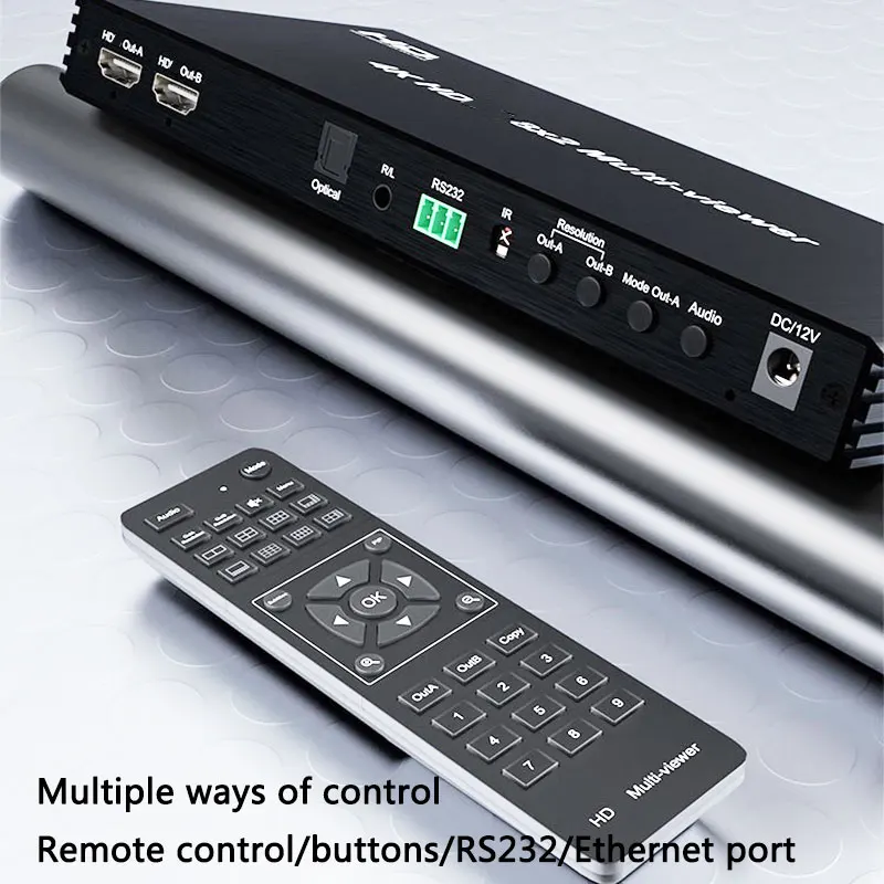 4K 60hz Multi Viewer 8x2 with PIP Dual Monitor for HDMI-Compatible 8 In 2 Out Seamless Switch 8CH Multiplexer Multi Screen View