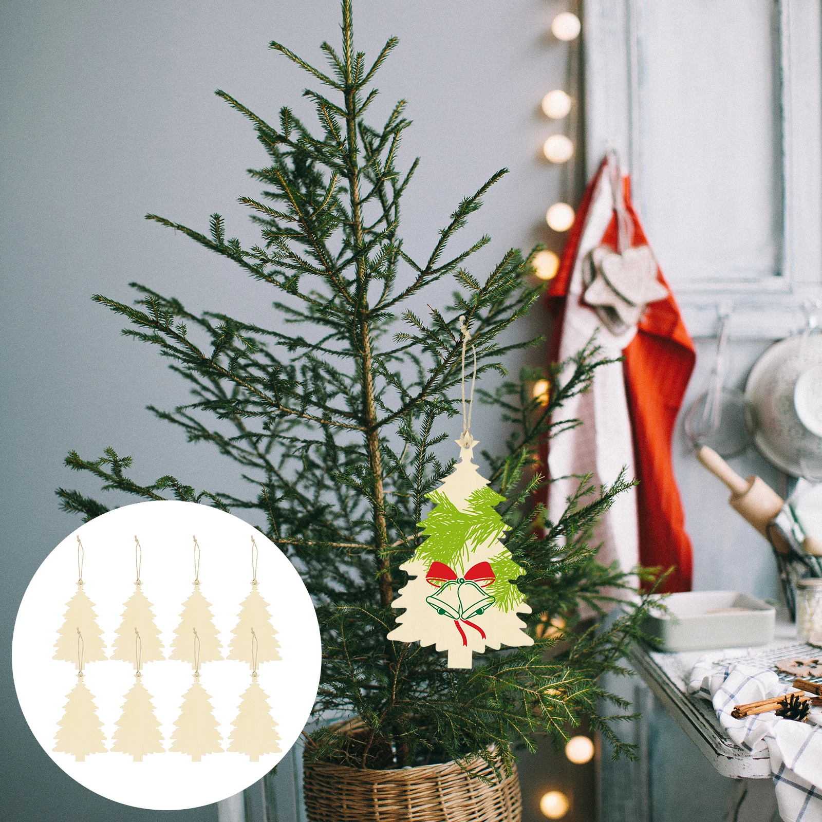 

10Pcs Christmas Wood Chips Unfinished Cutouts DIY Handmade Graffiti Pendant Decorations Christmas Cutouts Graffiti Chips