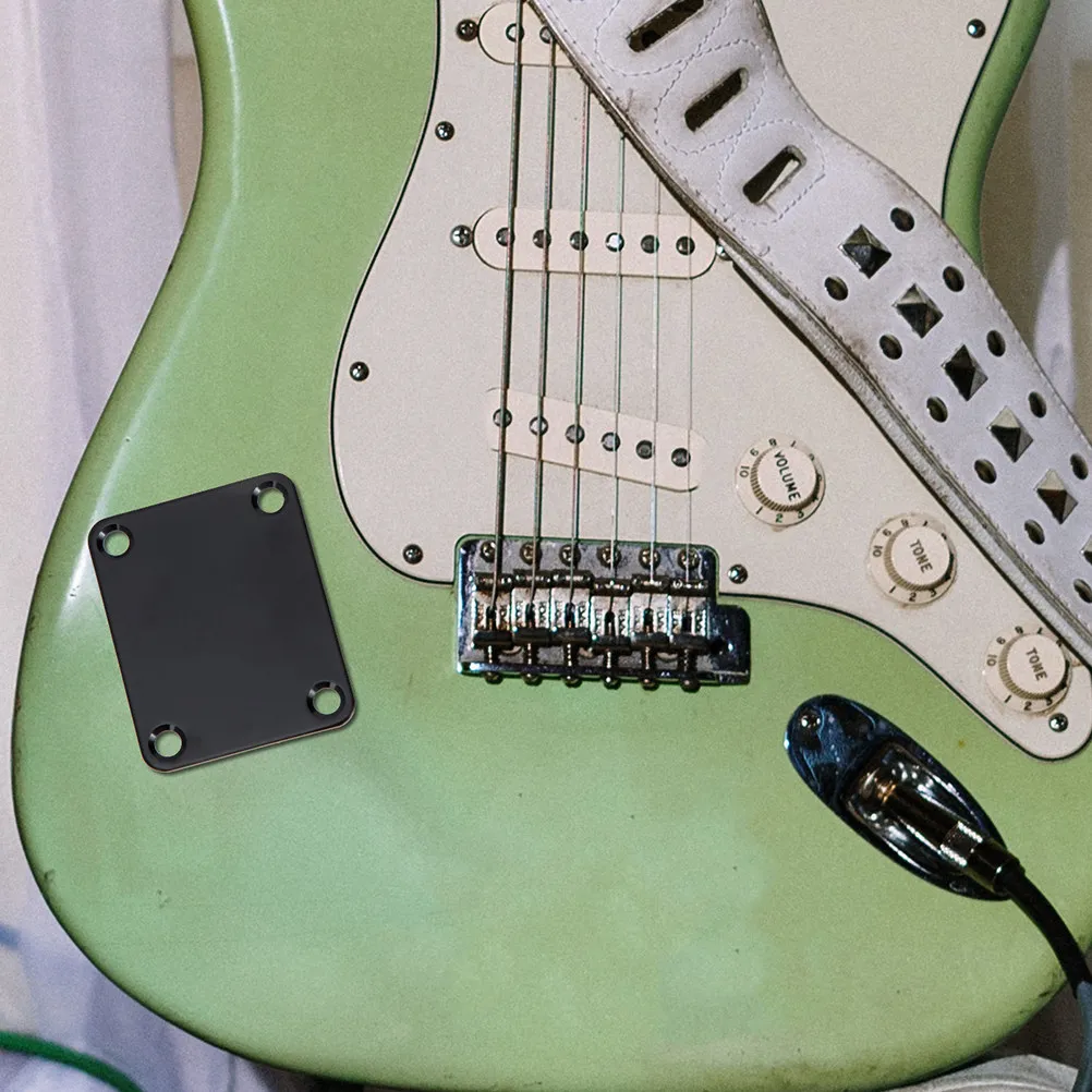 Electric Guitar Neck Connecting Plates Set – Metal Joint Mounting Back Plate with Screws & Plastic Protection