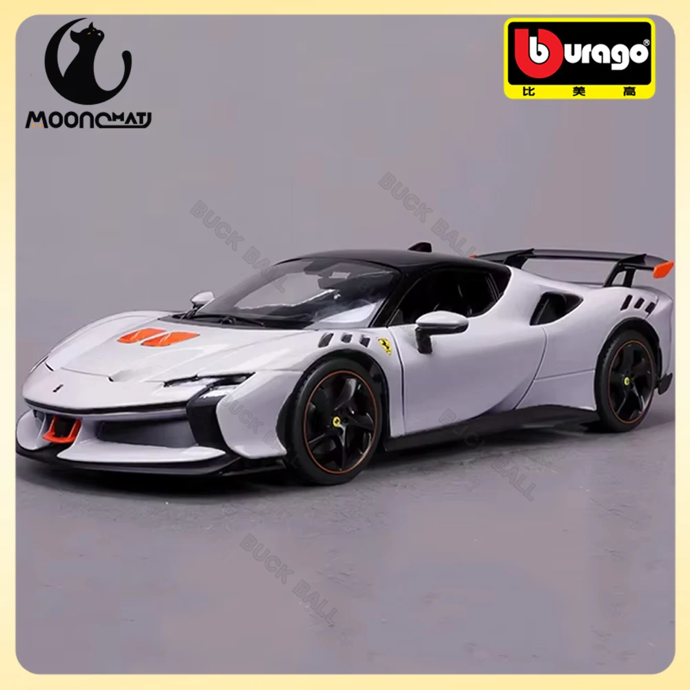 Bburago 1:18 Ferrari Sf90 Xx Stradale Bianco Automodell Legierung Miniaturdruckguss Modell Ferrari Sportwagen Modell Spielzeug Geschenk