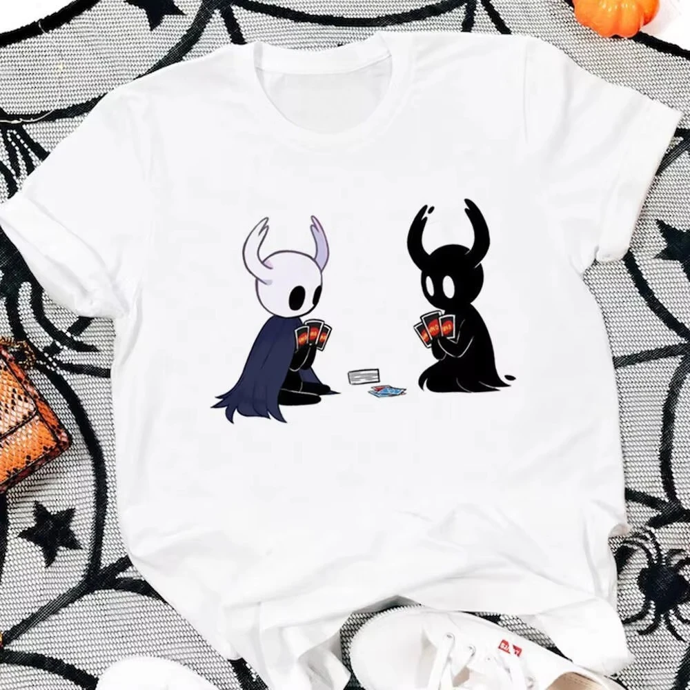 2026 New Trendy Teen Pop Culture Short Sleeve Tee, Hollow Knight Retro Gothic Pastel 2000s Grunge Kawaii Hip Hop T-shirt