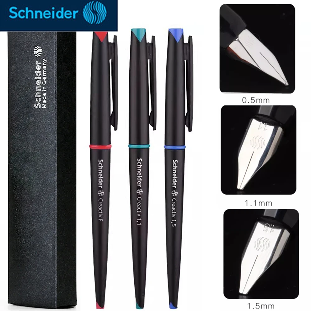 

German Schneider Fountain Pen Painting Design Art Font Replaceable Ink Sac Business Signature 0.5/1.1/1.5mm Stationery