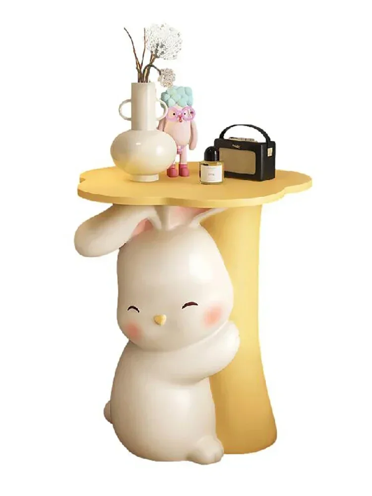 

Home Decor Rabbit Statue Side Table Living Room Creative Cartoon Animal Art Sculpture Coffee Tables Nordic Bedroom Bedside Table