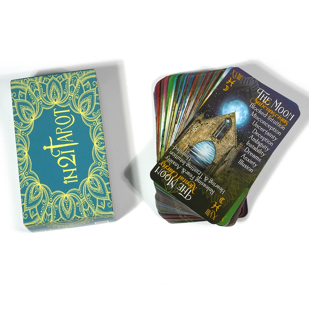 iN2IT Tarot Deck with Keywords 78 Tarot Cards Oracle Cards Deck For Beginners & Suitable for Practitioners at Every Skill Level