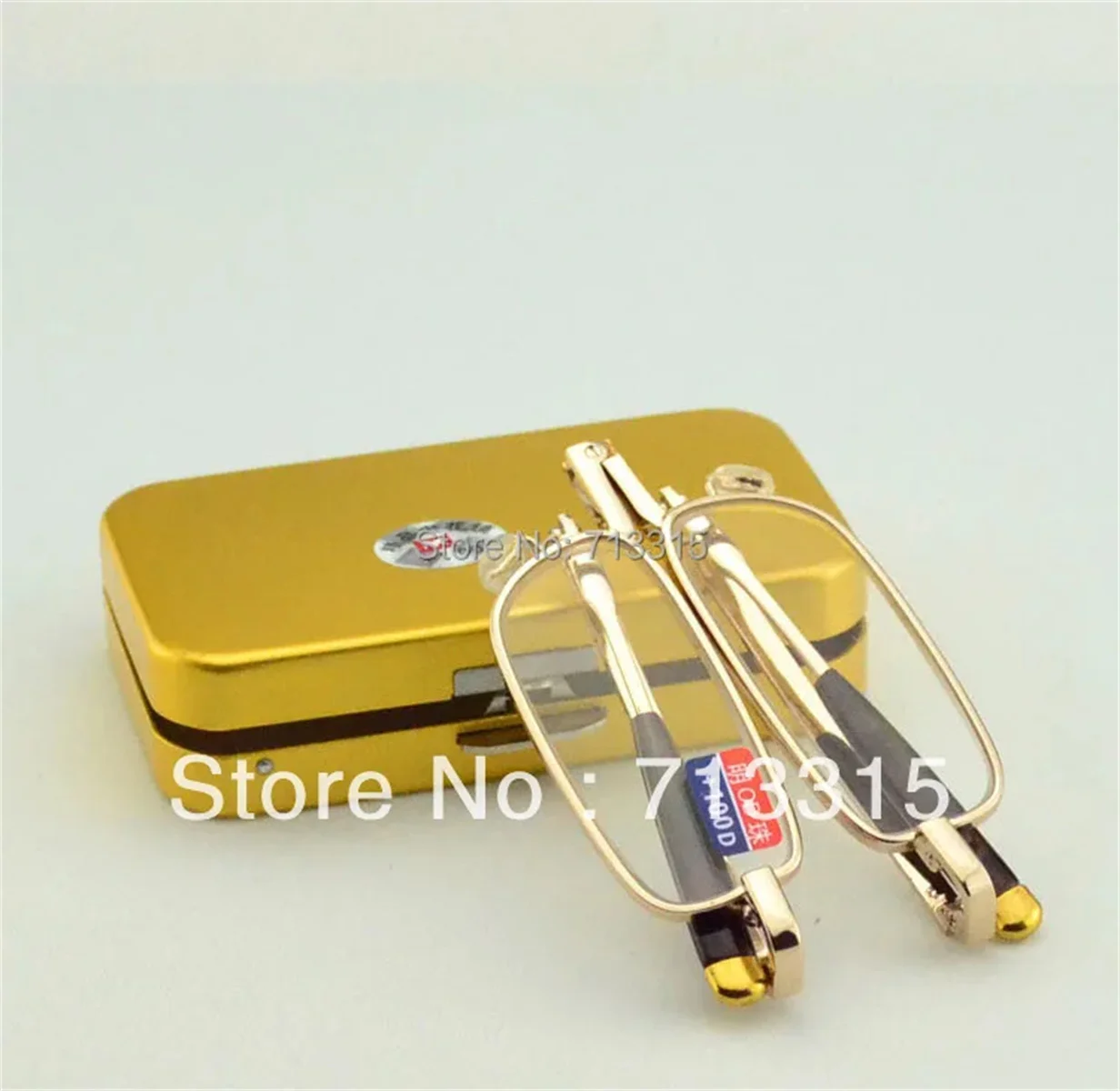 Clara Vida Reading Glasses Steel Case Slim Narrow Portable Folding Golden Metal Frame Reading Glasses+1 +1.5 +2 +2.5 +3 +3.5 +4