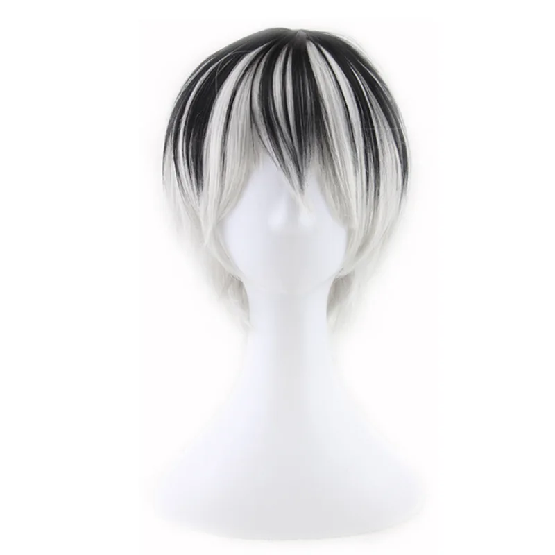 Cosplay Wig Hairstyle COS Anime Sasaki Kaisuke Kaneki Ken Black and White Gradient 3