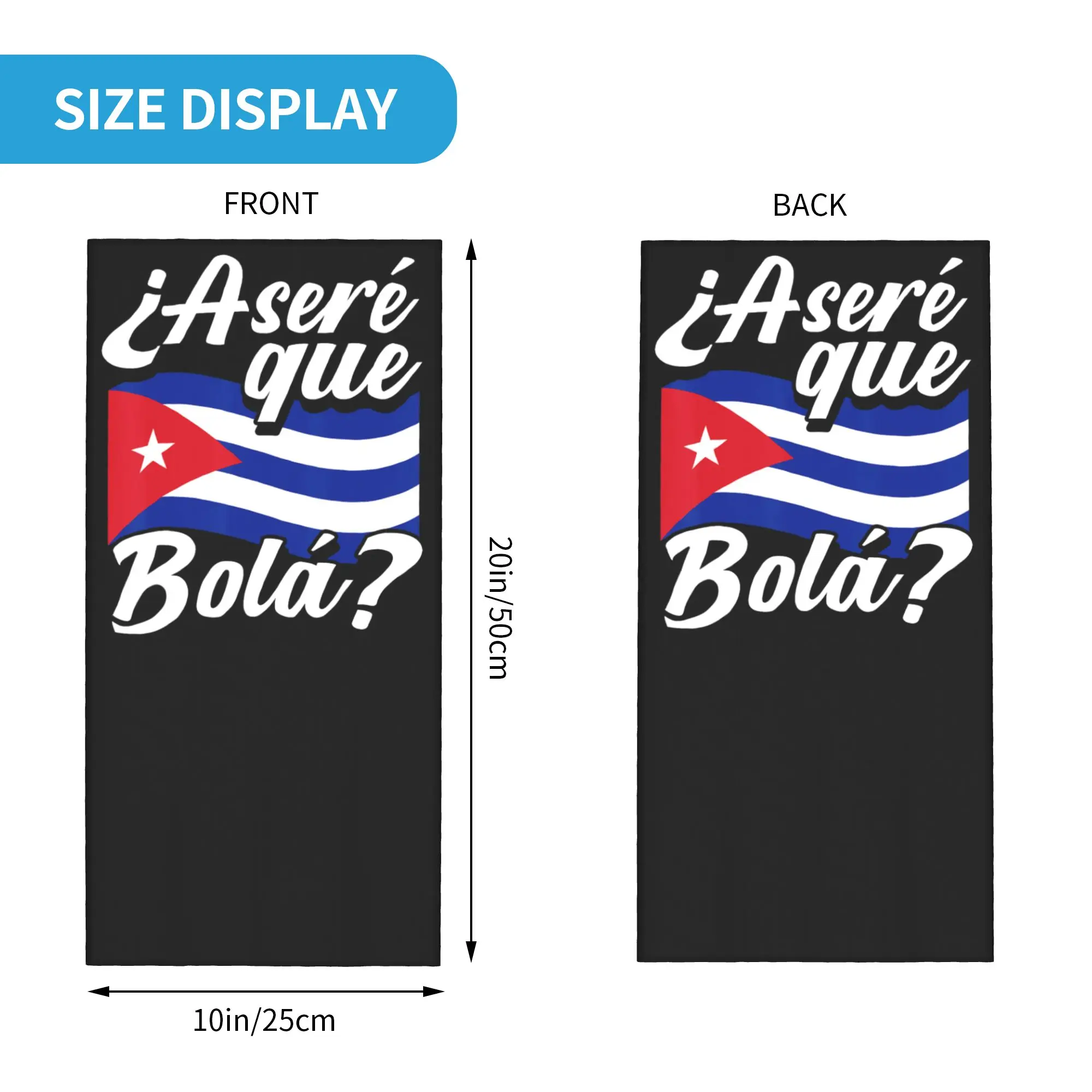 Funny Cuban Greeting Asere Que Bola Bandana Neck Cover Printed Flag Balaclavas Wrap Scarf Multifunctional Headwear Outdoor Adult