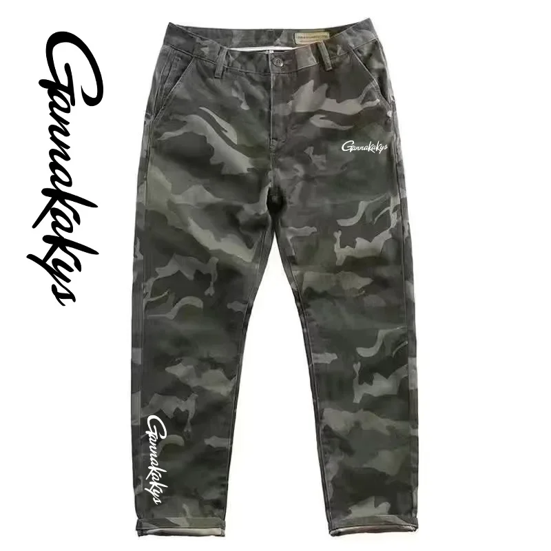 2024 New Men's Fishing Pants, Men's Hiking Durable Straight Leg Pants, Camouflage Work Clothes, Camouflage Tactical Pants