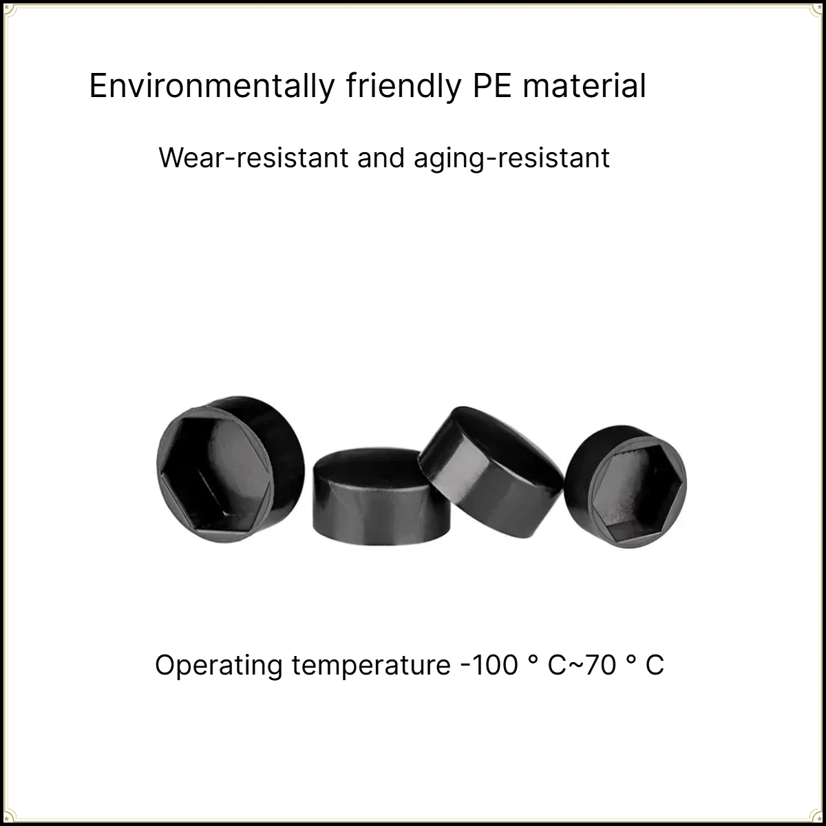 Hexagonal Nut Flat Head Plastic Protective Cap External Hexagonal Screw Low Head Decorative Cap Dust-Proof Cover