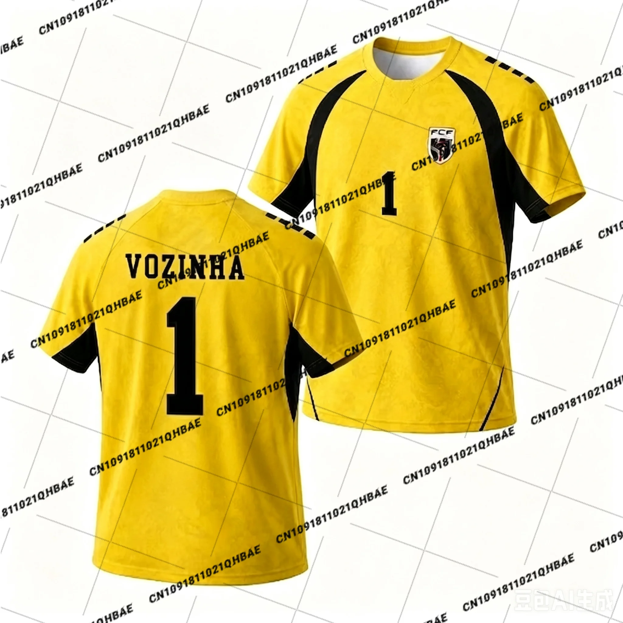 Unisex Cape Verde Goalkeeper Soccer Jersey Vozinha 1 Short Sleeve Regular Fit Cheer Support Fan Shirt Kid Match Training Summer