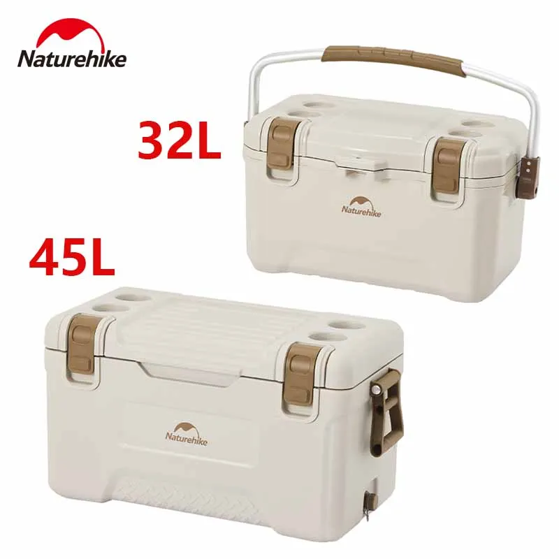 Naturehike Cooler Box 32L/45L Camping Ice Box Outdoor Picnic Insulated Storage Box Refrigerator Car Ice Box Fishing Cooler