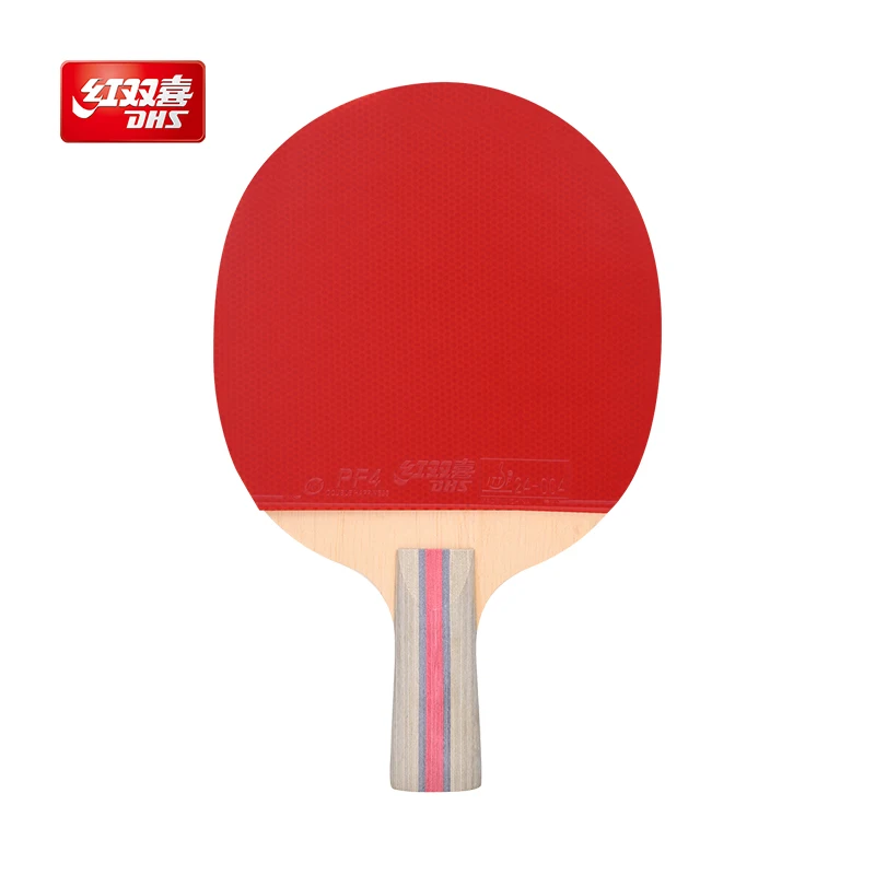 DHS H3008 3 Star Table Tennis Racket Ping Pong Paddle Racket Professional Pure Wood Paddle with Sticky Rubber Racquet Sports