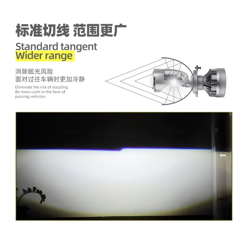 M01U Dual-Lens H4 Perspective Laser Headlight 6000K Car LED Near and Far Integrated High-Power Vehicle Light Modification