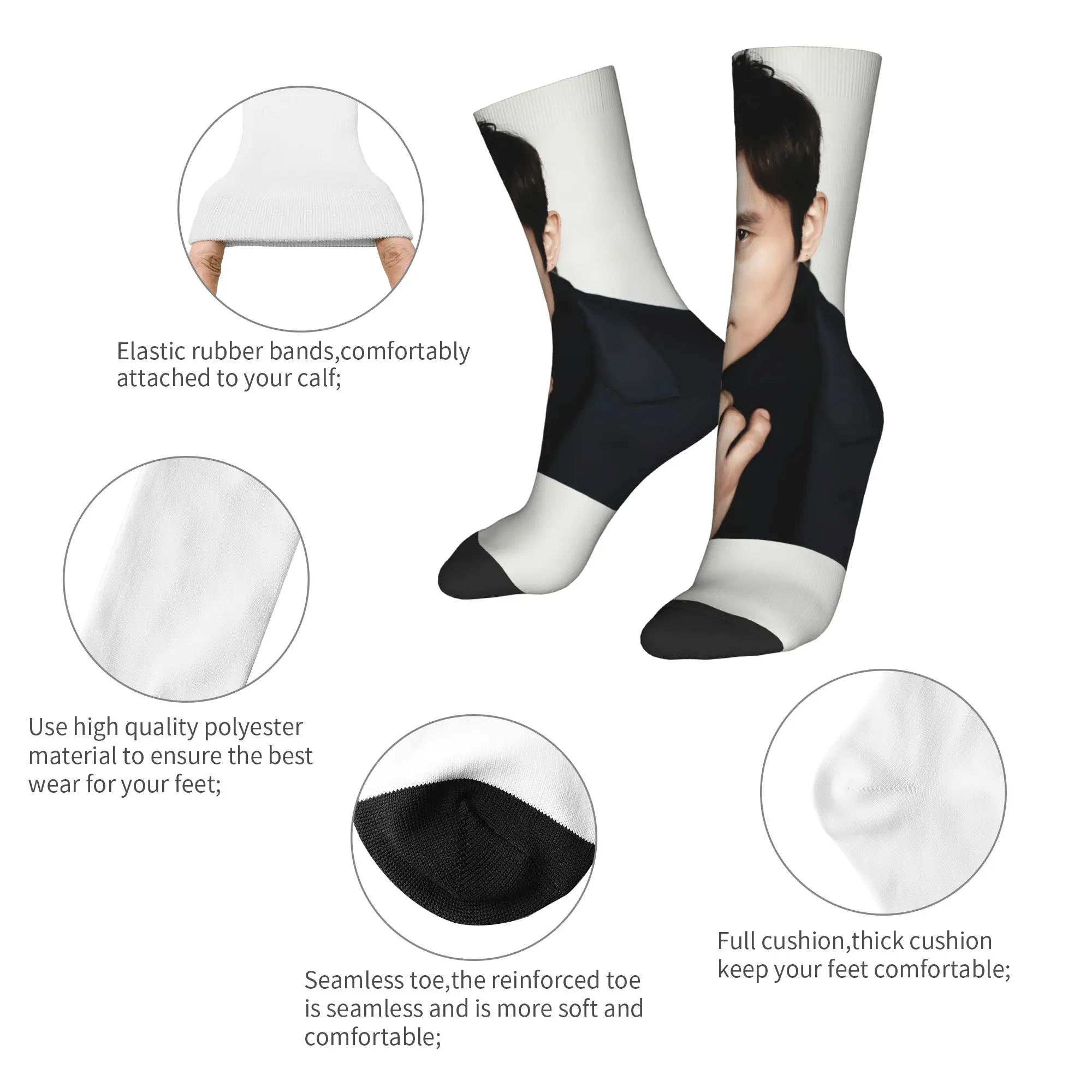 لي بيونغ هون جوارب الرجال الجوارب عالية الجودة الجوارب غير رسمية الربيع سكيت عدم الانزلاق جوارب مطبوعة هدية عيد ميلاد #6