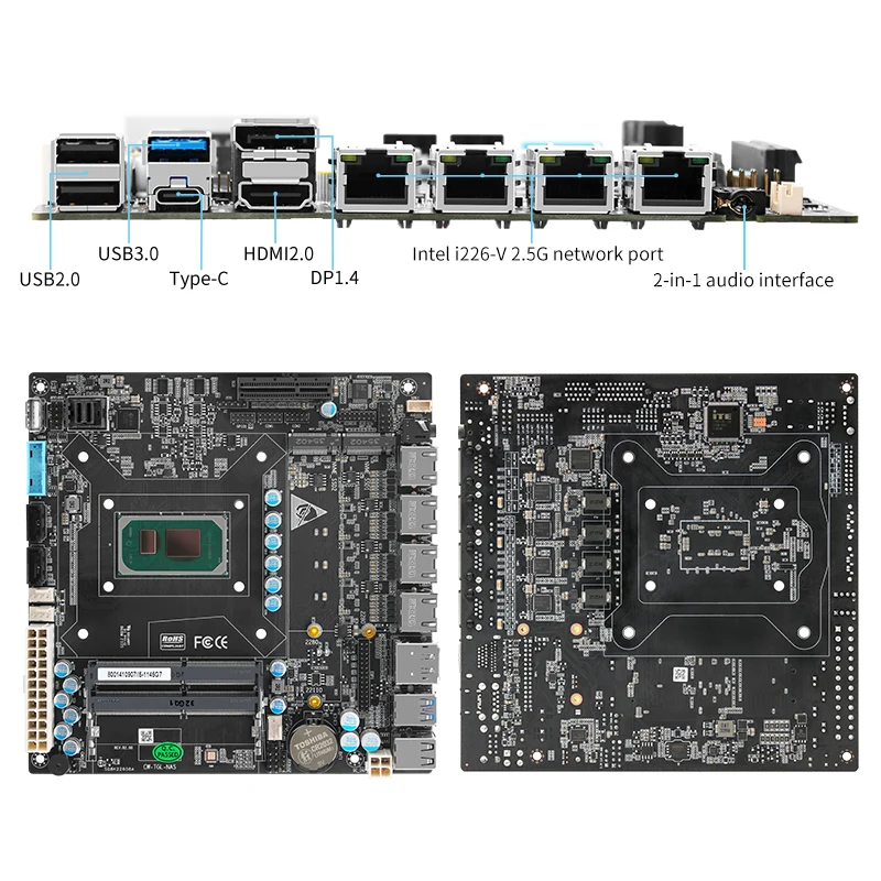 Imagem -03 - Cwwk-nvme e Sff8643 Nas Board 11ª Geração I31115g4 I5-1135g7 I7-1165g7 Rede Rede 2.5g Sata 3.0 M.2 Nvme Sff9643