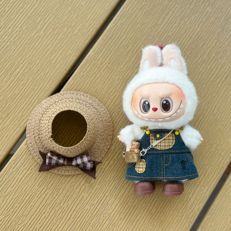 

For/Clothe 17cm Labubu Clothes Heartbeat Macaron Vinyl Labubu Doll Clothes For Changing Or Change the Other Cotton Dolls Clothes