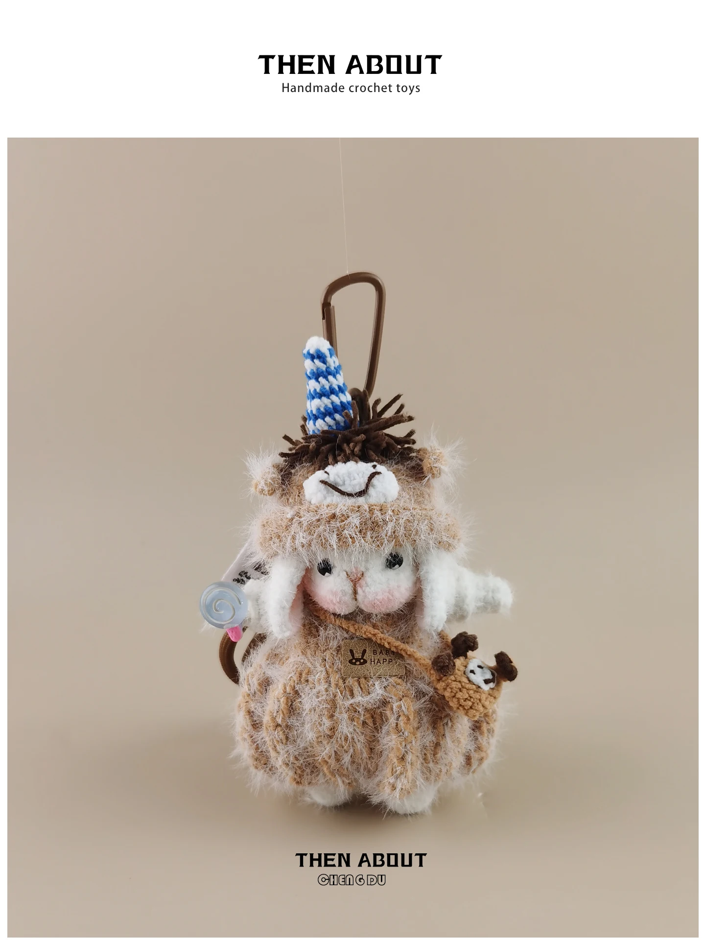 Cute Zodiac  Sugar Rabbit Doll Bag Charm Backpack Pendant High-End Gift Fashionable Accessory for Bag And Backpack
