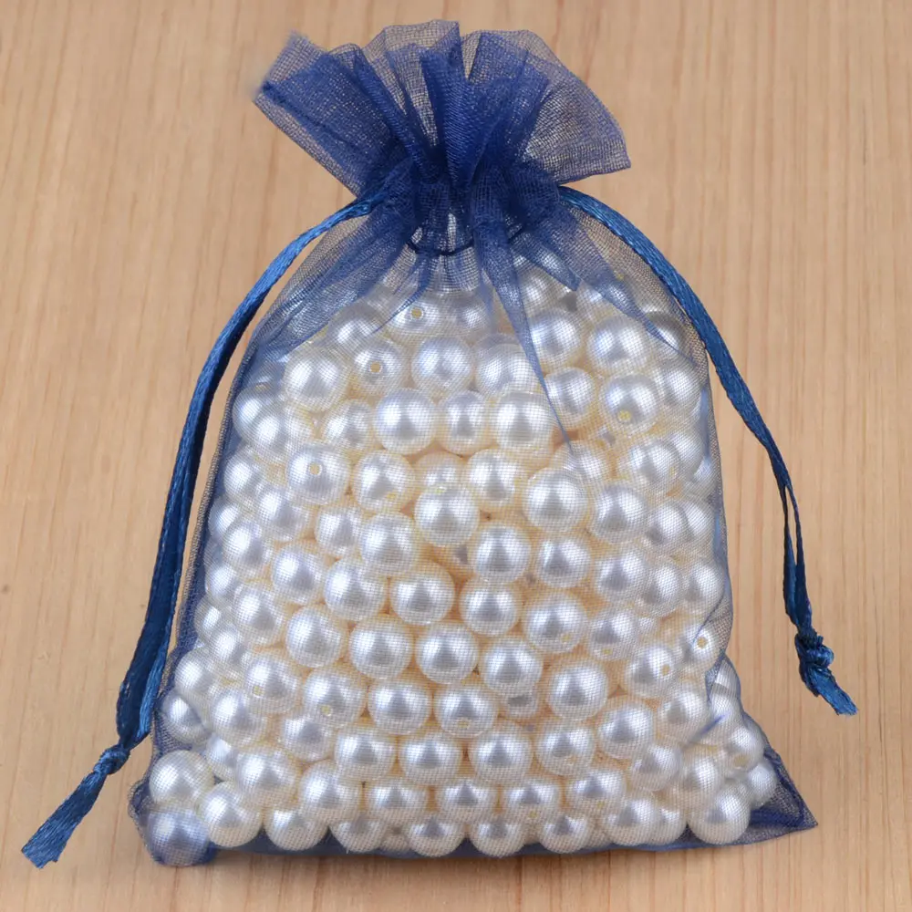 100 stücke 24 Farben Schmuck verpackung Tasche 5*7 7*9 9*12 10*15cm Organza Taschen Geschenk Aufbewahrung Hochzeit Kordel zug Beutel Großhandel