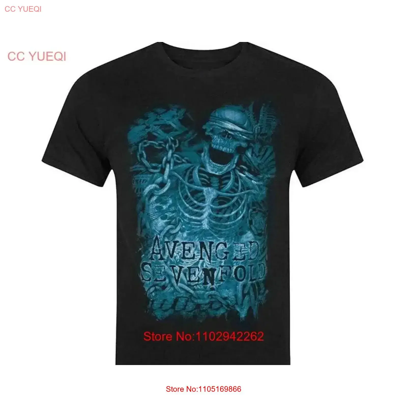 

Avenged Sevenfold T Shirt Chained Skeleton Band New Black Official vintage Washed Stylish homme Comfortable Casual