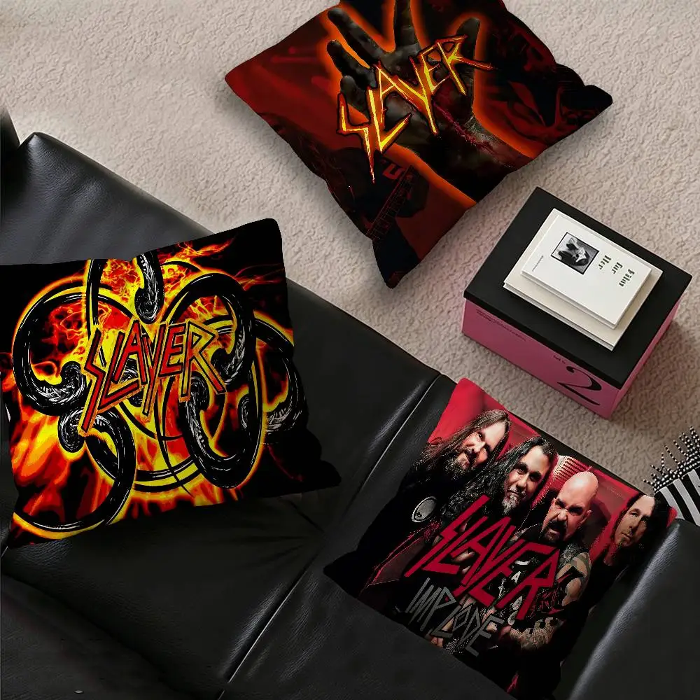 Thrash Metal S-slayer Band Rock Cushion Cover Pillowcase Upholstery Sofa Throw Pillow Home Decor Pillowcas