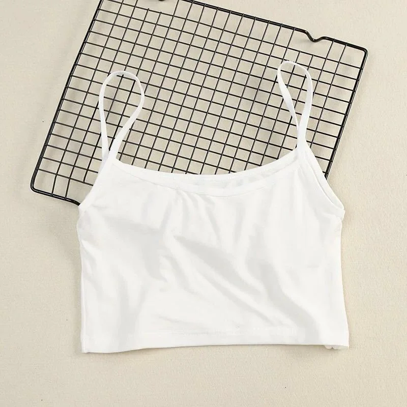 Summer Camisole Thin Inner Anti-Exposure Chest-Wrapped Bottoming Shirt White Bra Short Women's Beauty Back Underwear