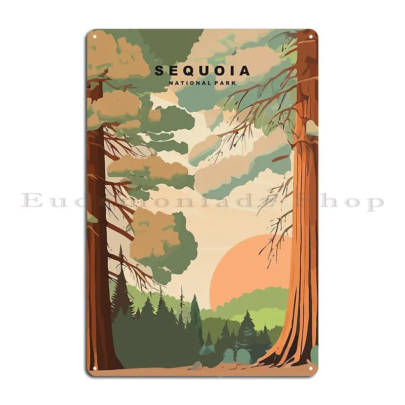 Sequoia National Park Metal Signs Pub Painting Bar Designs Wall Mural Tin Sign Poster