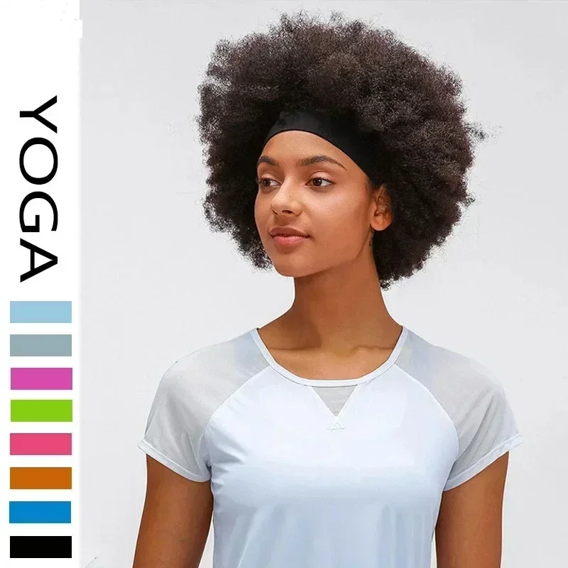 Yoga Sports Hair Band para Homens e Mulheres, Alta Elástica, Monocromática, Absorção de Umidade, Corrida ao Ar Livre, Fitness