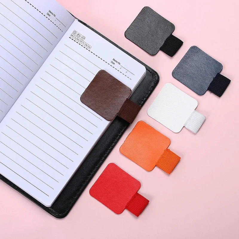 2-1pcs Pen Holder Self Adhesive PU Leather Pencil Holder Elastic Loop Pencil Clip Notebook Journal Planners Stationery Organizer