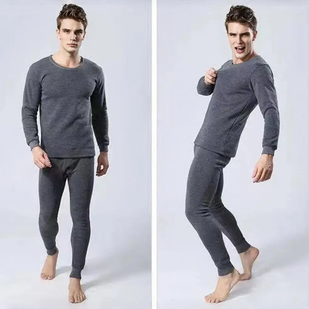 Comodo set di biancheria intima da uomo Set di biancheria intima termica invernale Pantaloni a maniche lunghe per la stagione fredda Mantieni caldo per il massimo comfort