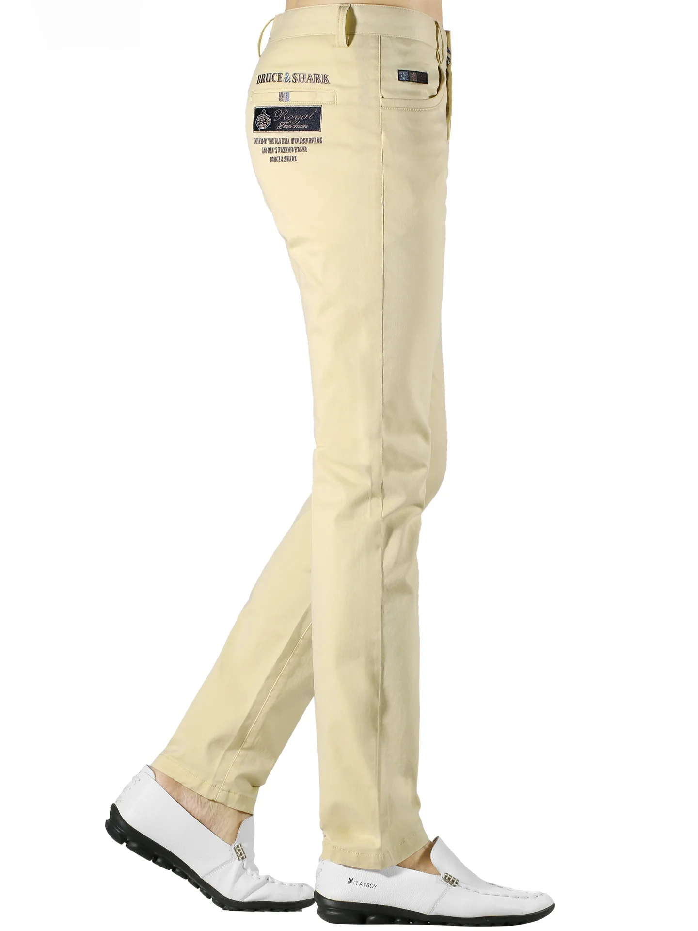 

Модные белые повседневные брюки для мужчин: прямой крой, свободный силуэт, весна-осень, стильная уличная одежда, дышащий хлопок, эластичный пояс