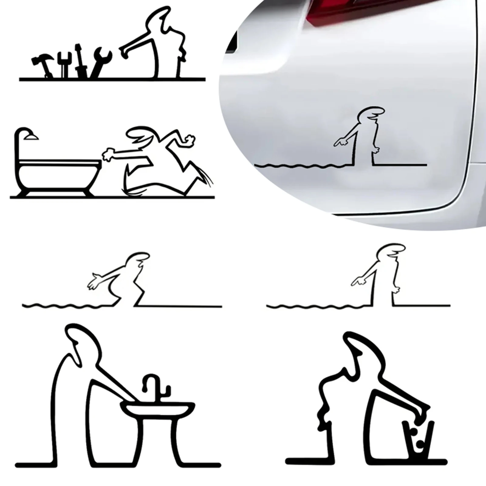 Minimalist La Linea Line Art Wall Stickers - Self-Adhesive Waterproof Decals for Walls Doors Glass Cars Home & Car Decoration