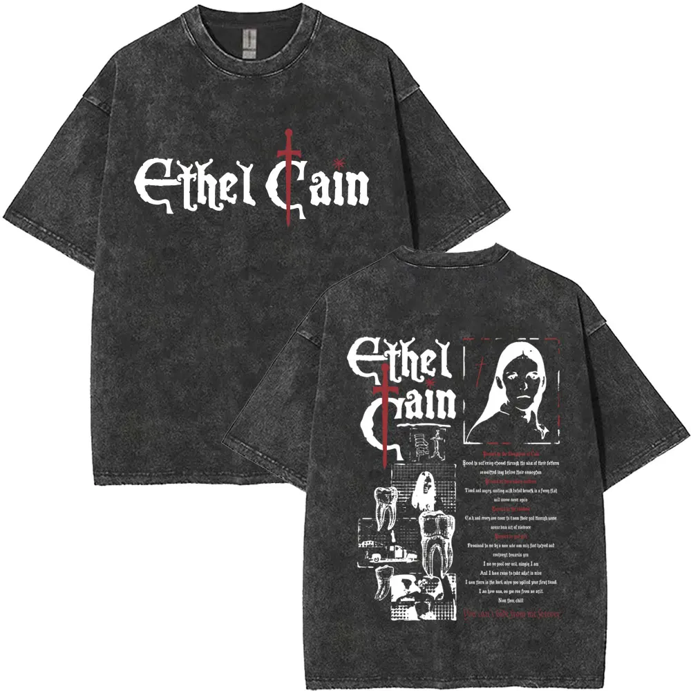 

Washed‌ Vintage Ethel Cain Preacher's Daughter Am I Making You Feel Sick Print T-shirt Men Women Retro Gothic Oversized T Shirts