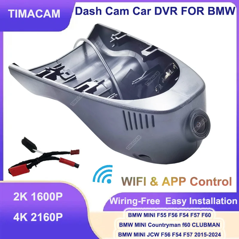 

TIMACAM 2K 4K 2160P Car DVR Dash Cam Dual Cameras for BMW MINI Countryman CLUBMAN F54 F55 F60 F56 F57 JCW F54 F56 F57 2015-2022