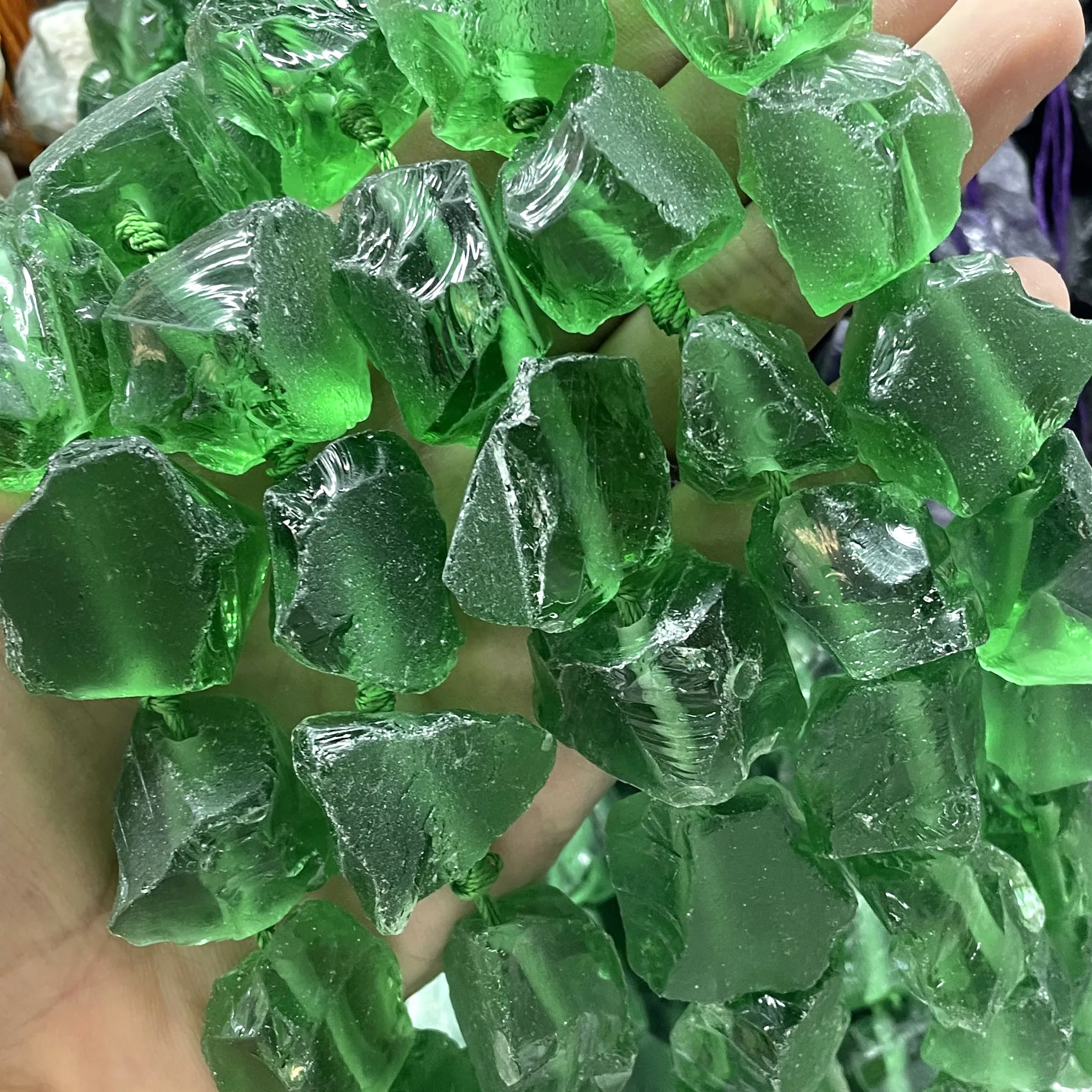 Natürliche Unregelmäßige Freiform-Rohsteine, Raue Fluorit-Mineralnuggets, Lose Abstandsperlen, DIY-Zubehör für Schmuckherstellung – Detail 3