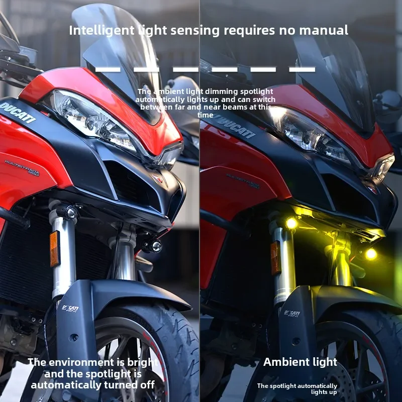 Motorcycle Spotlights Concealed Type Far Near Light Intelligent Light Control Led Headlights Waterproof Motorcycle Accessories