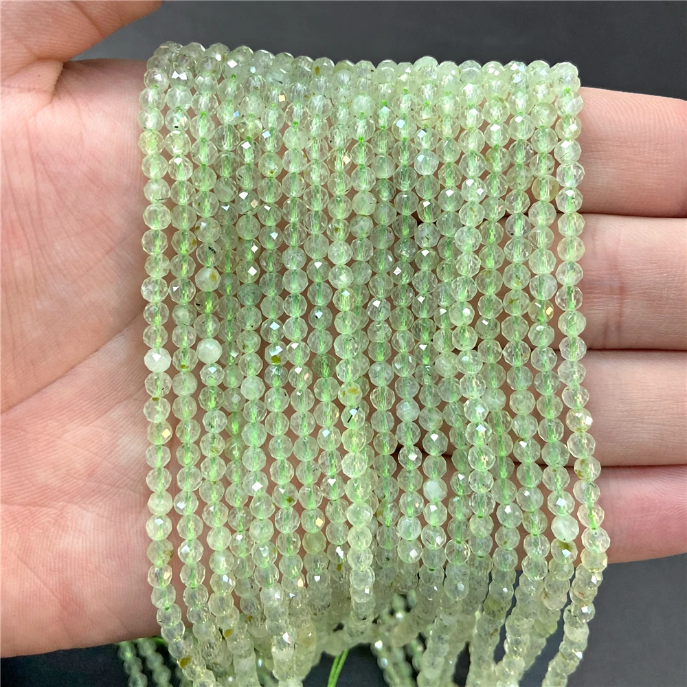 Wholesale 2/3/4mm Faceted Stone Bead Natural Apatite Labradorite Agat Mini Loose Spacer Beads For Jewelry Making Necklace DIY