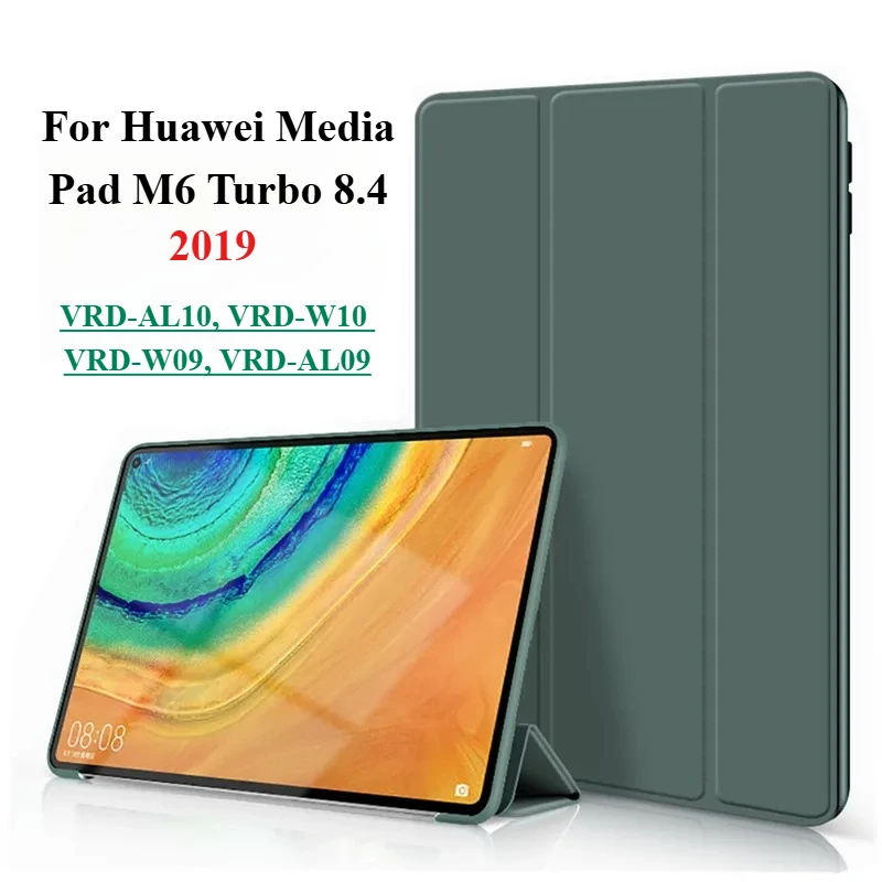 

For Huawei Mediapad M6 8.4" Case TPU Tri-Fold Book Flip Cover Stand Tablet Cases For MediaPad M6 Turbo 8.4 inch Tablets Case